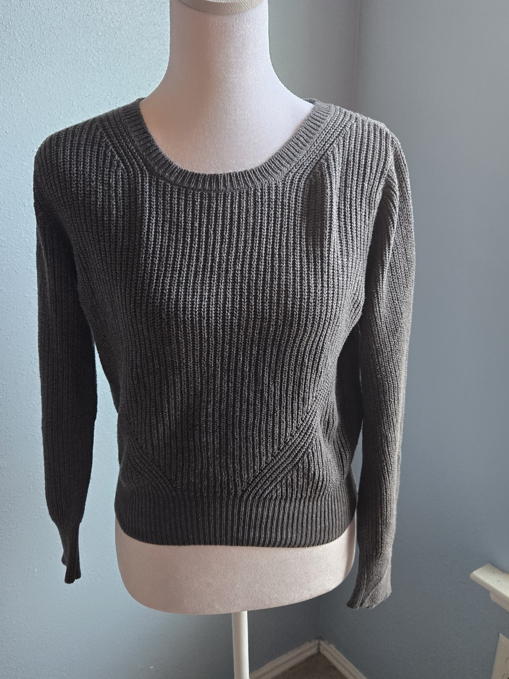 525 America Ribbed Crewneck Sweater - Charcoal